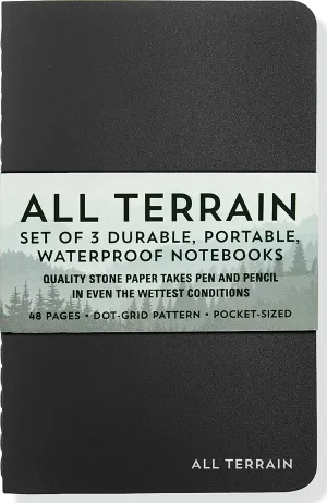All Terrain Notebooks - Set of 3 Durable, Portable and Waterproof Dot Grid Journals
